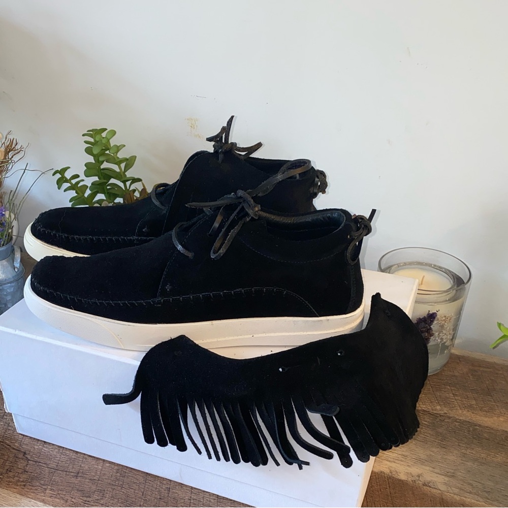 NWB!! Foundation Footwear Native Black High-Top Fringe Moccasin Sneakers Size 11 - Picture 10 of 14